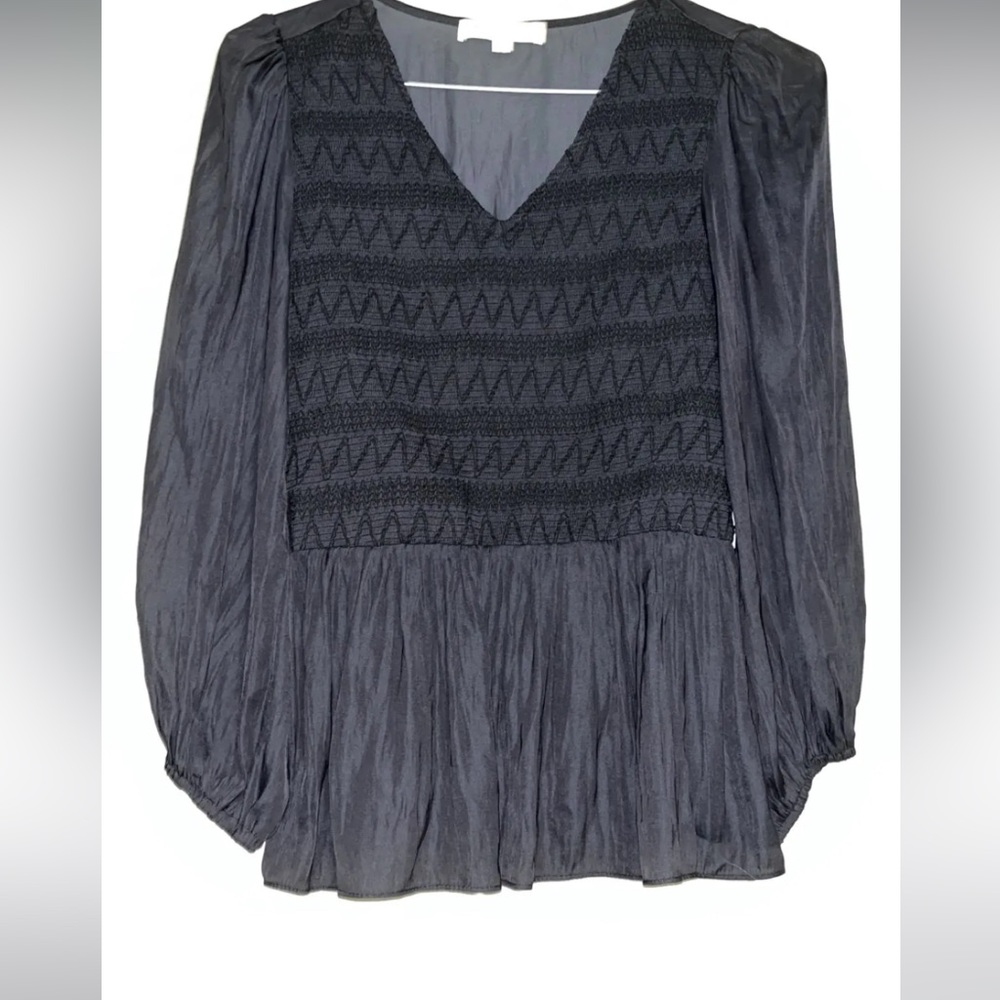 Blouse black silk